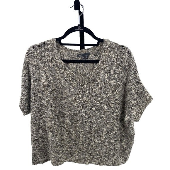 Vince Women's Size S Boxy Chunky Knit Sweater Gray Marl Linen Blend Contemporary - Picture 2 of 10
